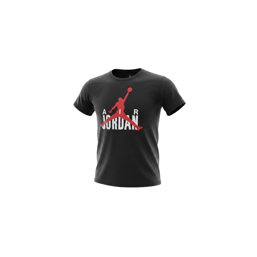 Jordan T-Shirt Mens Medium Black Excellent Jumpman Logo Graphic Short Sleeve